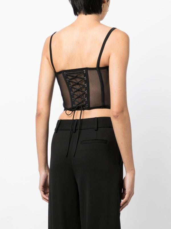 Monse lace-up Sheer Bustier Top - Farfetch