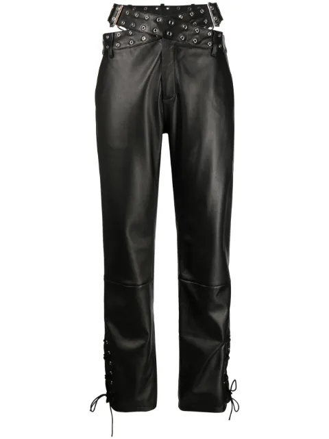 Monse criss-cross belt leather trousers 