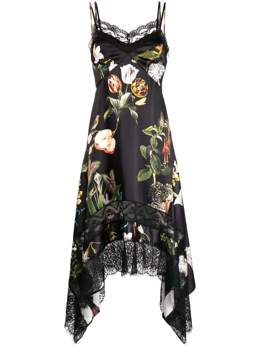 floral-print asymmetric slip dress