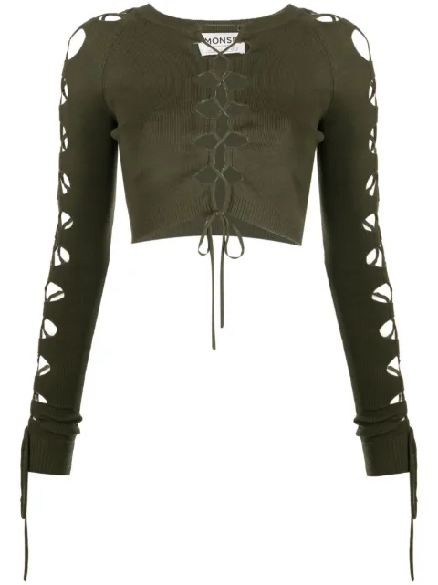 Monse lace-up detail cropped jumper