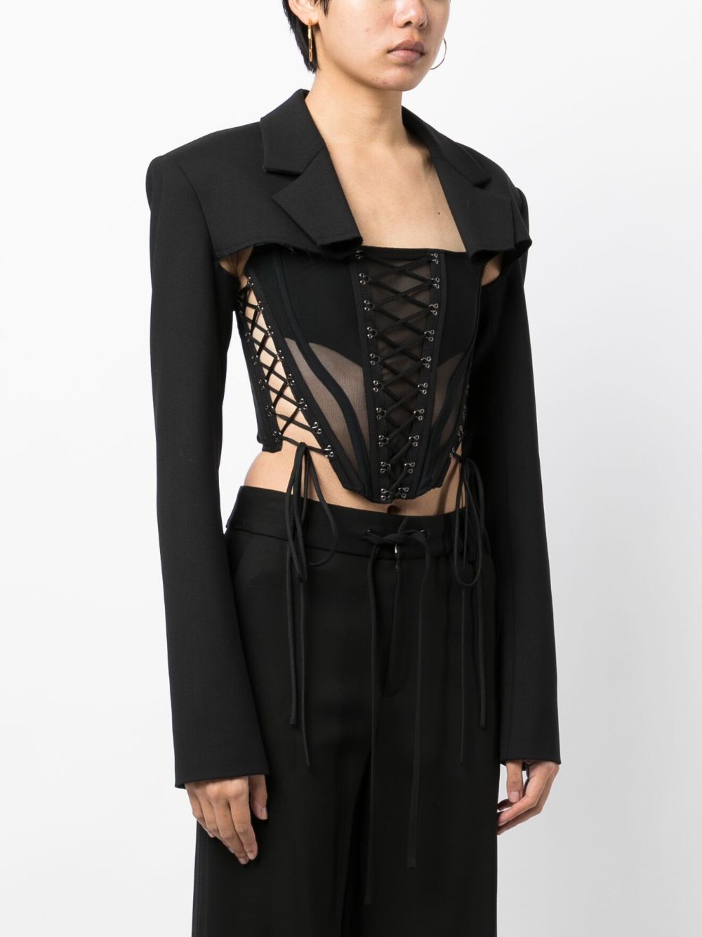 Shop Monse Tailored Cropped Jacket In Black
