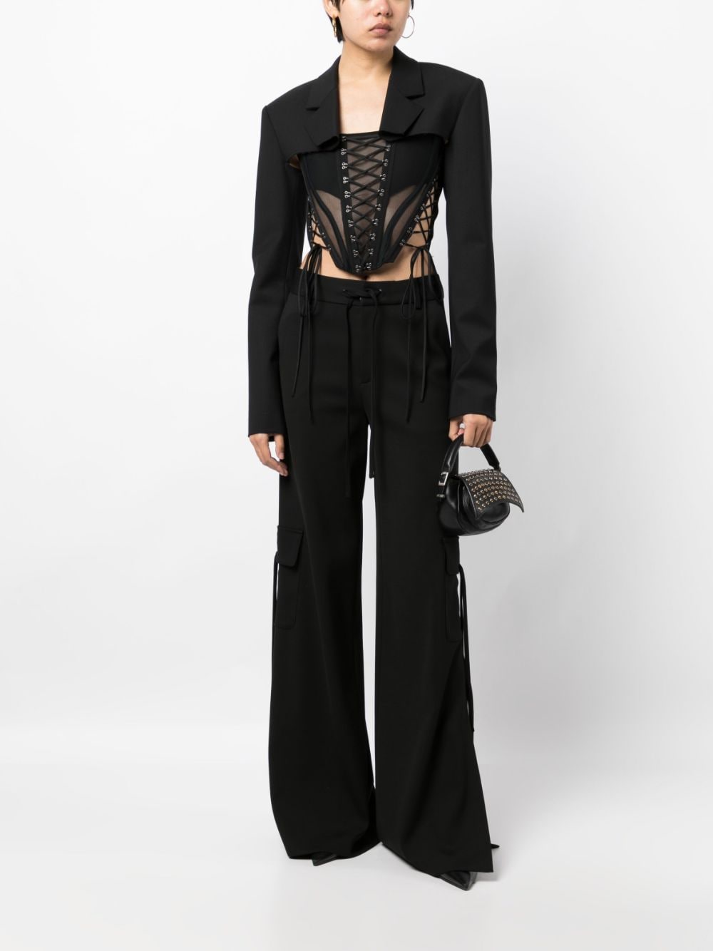 Shop Monse Tailored Cropped Jacket In Black
