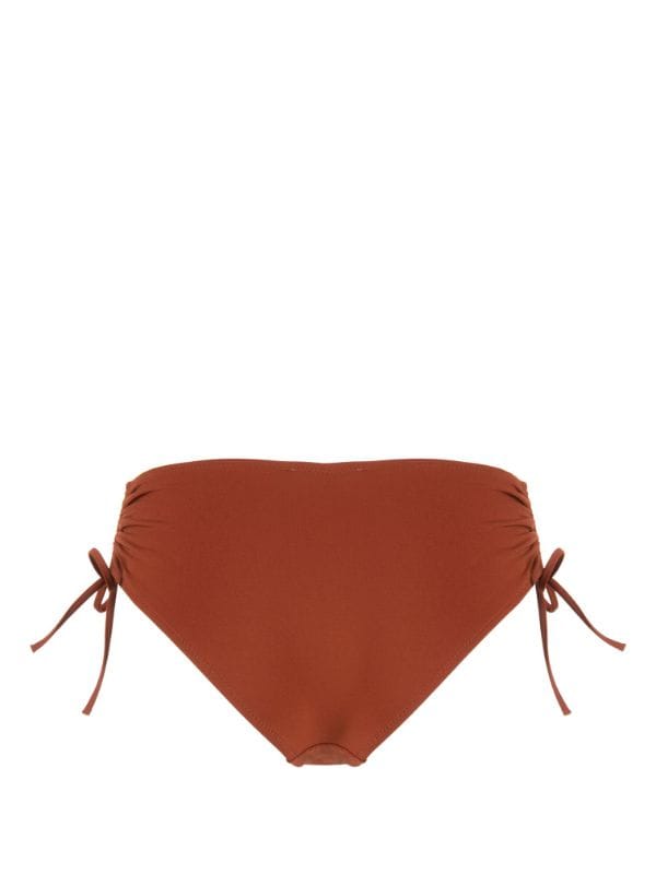 Brown Ruched Bikini Bottom, Ruched