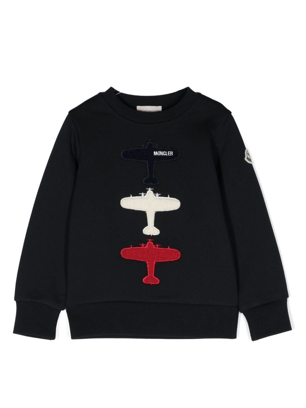 Image 1 of Moncler Enfant logo-embroidered crew-neck sweatshirt