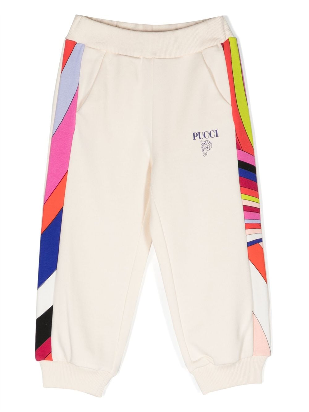 PUCCI Junior contrasting-stripe detail track pants - Neutrals