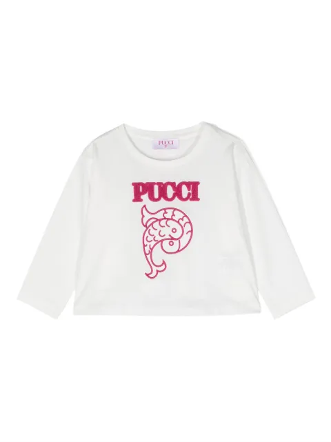 PUCCI Junior T-shirt con logo bouclé