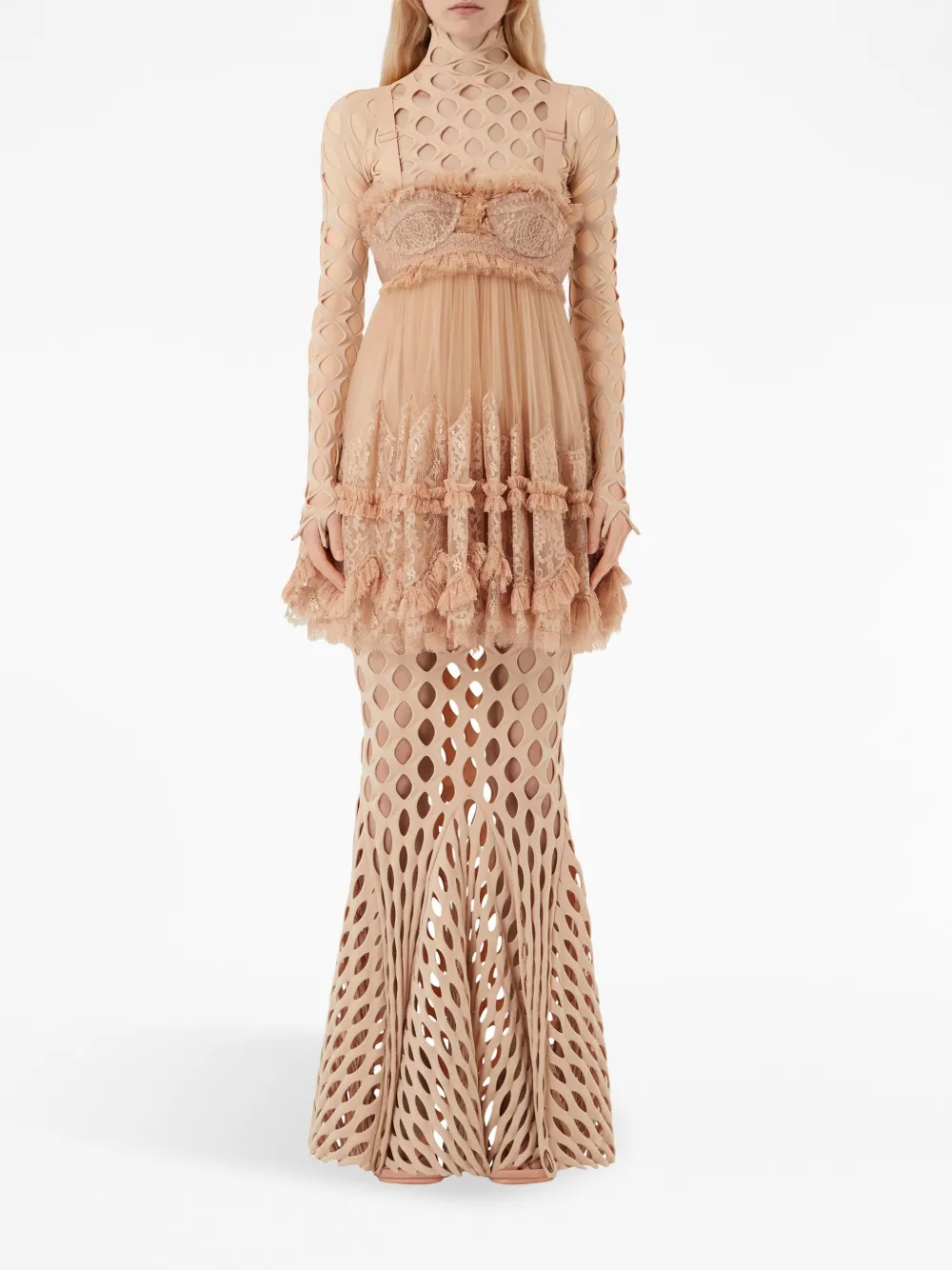 Burberry tulle and lace baby doll dress - Beige