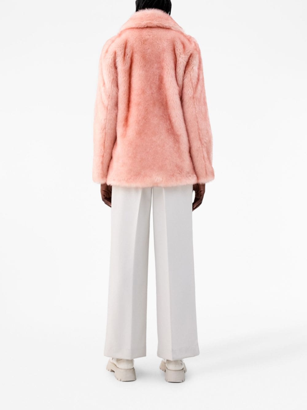 Shop Unreal Fur Elba Notched-lapels Faux Fur Jacket In Pink