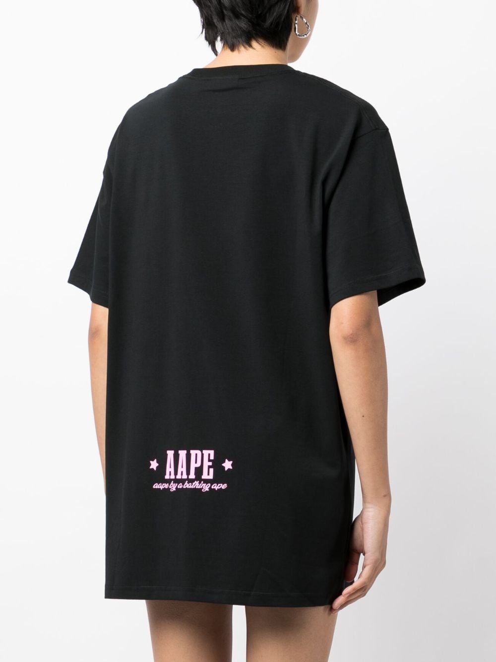 Shop Aape By A Bathing Ape Graphic-print Jersey T-shirt In 黑色