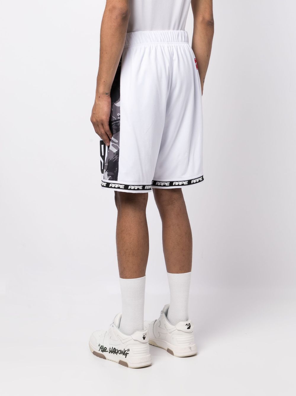 Shop Aape By A Bathing Ape Logo-print Track Shorts In White