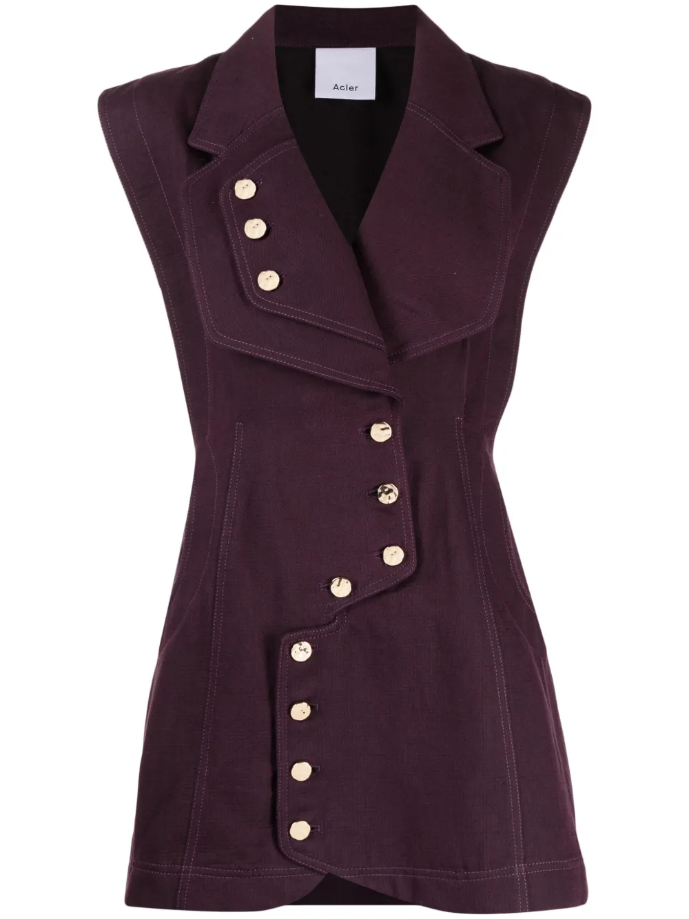 acler structured button mini dress CINDERFORD MINI DRESS