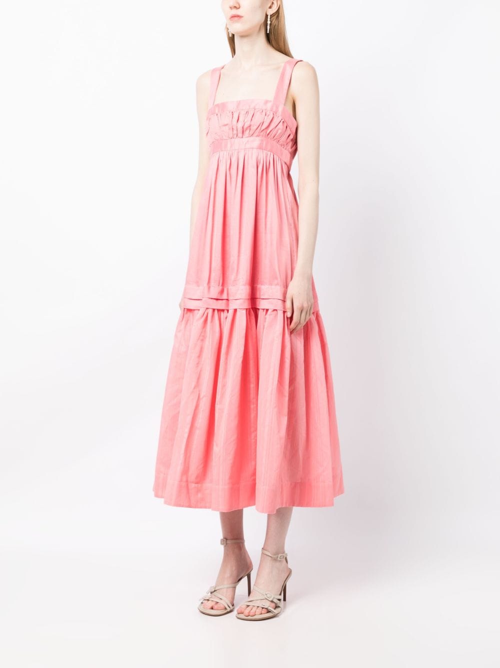 Shop Acler Colevale Sleeveless Midi Dress In Pink