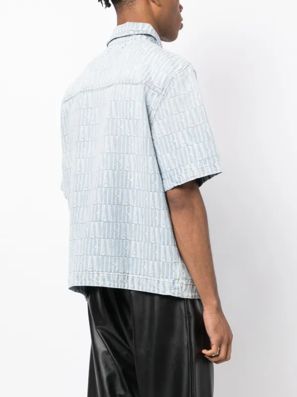 AMIRI jacquard-logo Denim Shirt - Farfetch