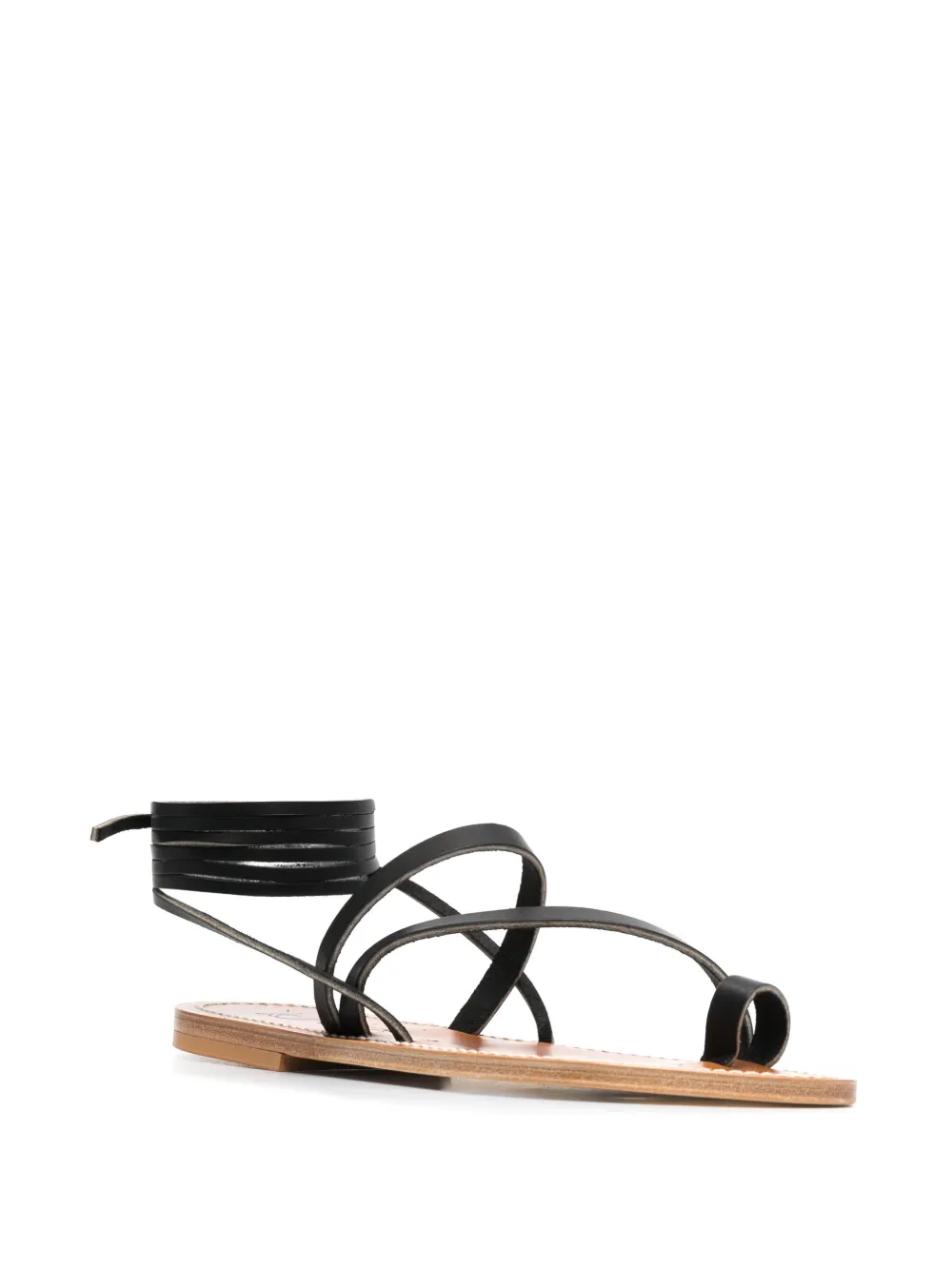 K. Jacques wraparound-style leather sandals - Zwart