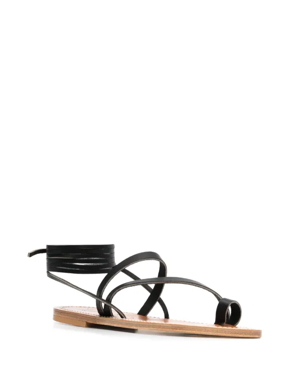 K. Jacques wraparound style Leather Sandals Farfetch