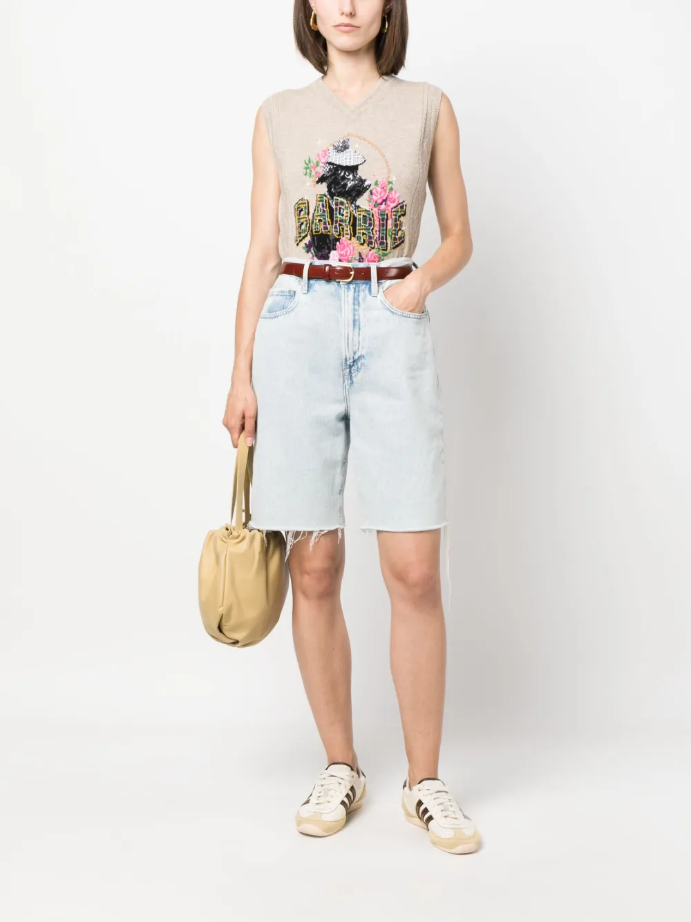 Barrie patterned-intarsia cashmere tank top - Beige