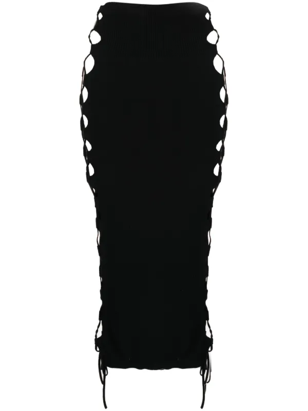 Monse lace-up Detailed Knitted Skirt Black FARFETCH GR