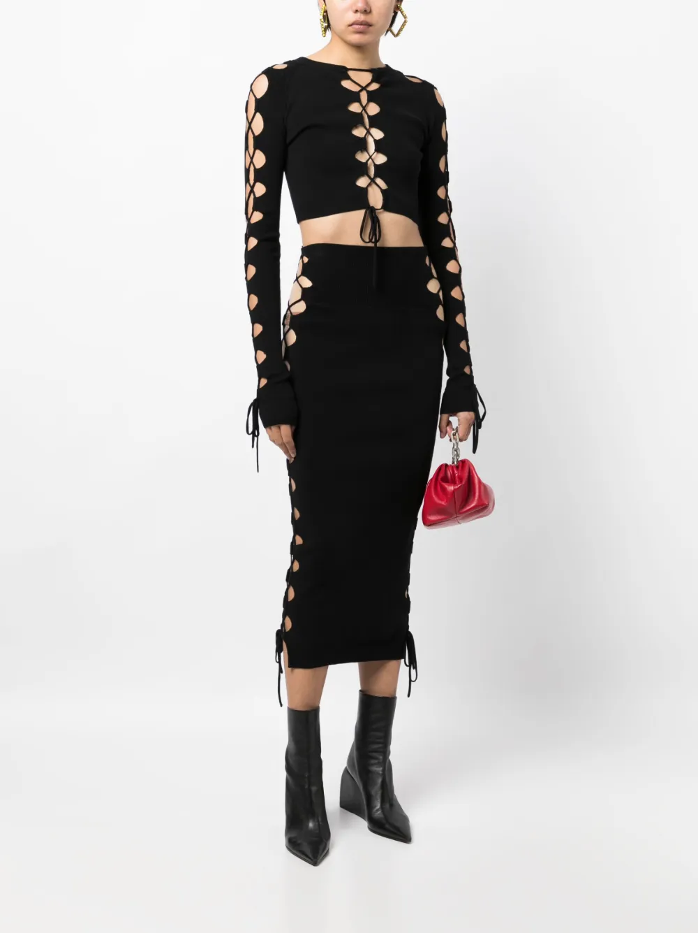 Monse Rok met veters - Zwart