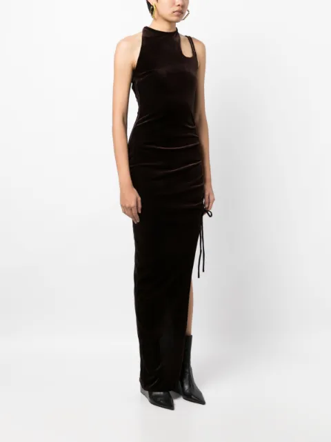 Monse lace-up detailind velvet maxi dress MF230233KVT - 2