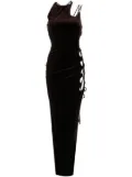 Monse lace-up detailind velvet maxi dress - Brown