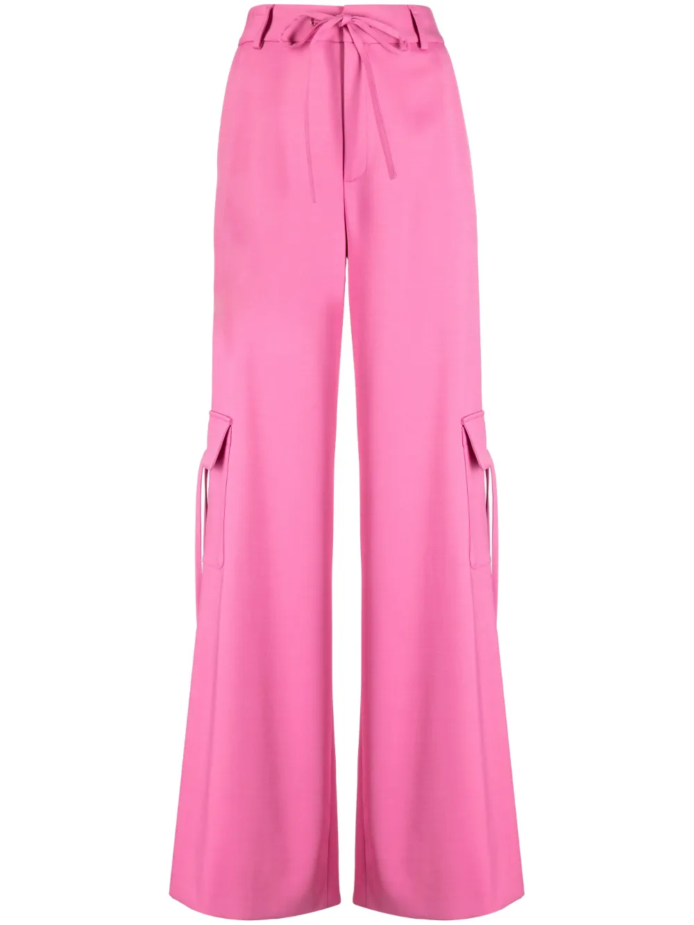 high-waisted side-slit cargo trousers