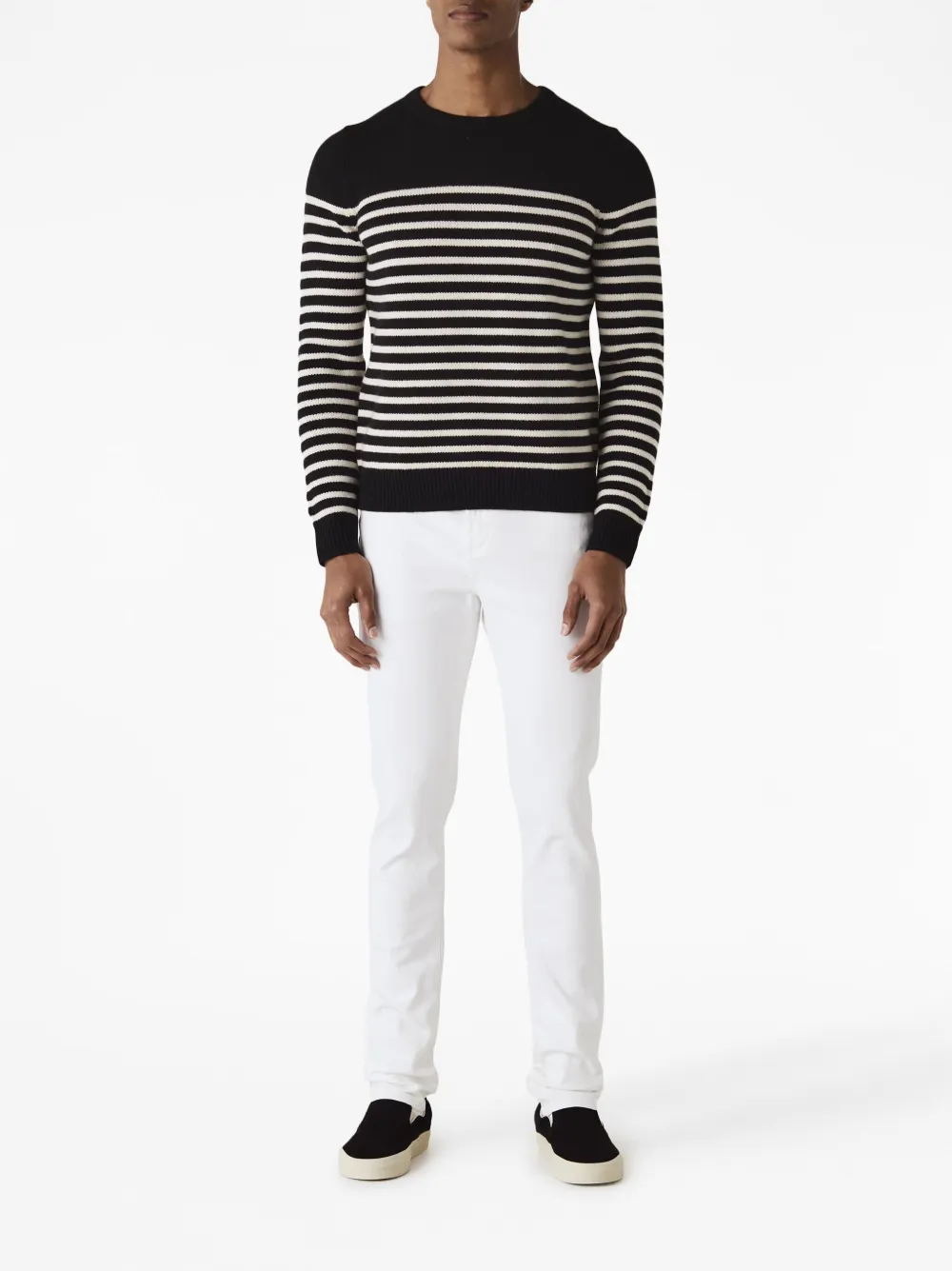 Nili Lotan stripe-print cashmere sweatshirt - Zwart
