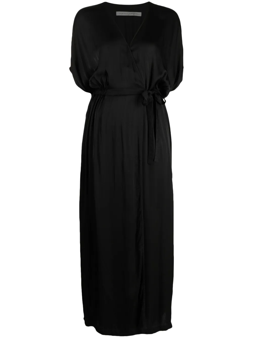 Raquel Allegra robe Diane à design portefeuille - Noir Top Merken Winkel