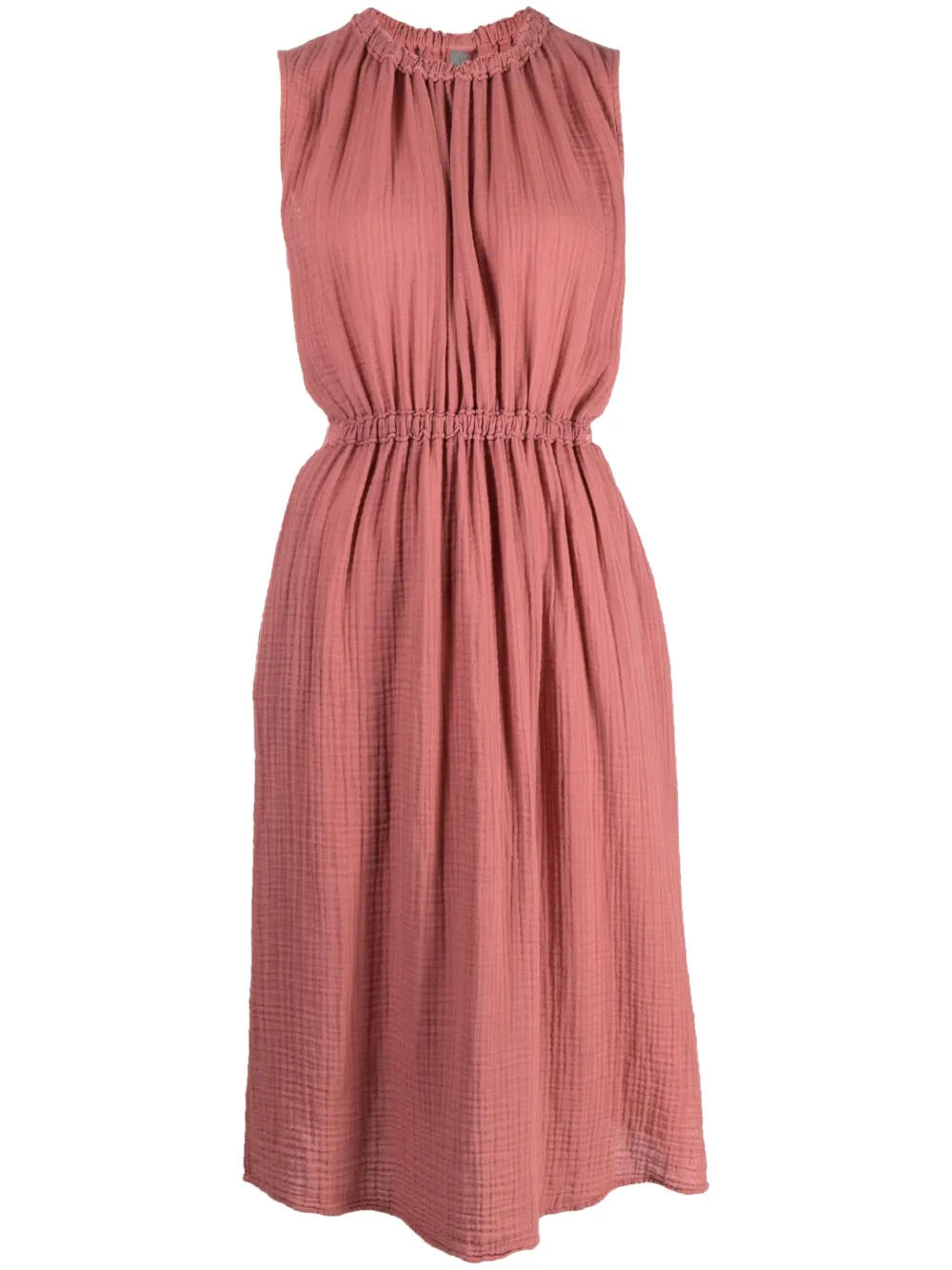 Raquel Allegra robe en coton à design drapé - Rose Top Merken Winkel