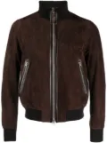 TOM FORD zip-up suede bomber jacket - Brown