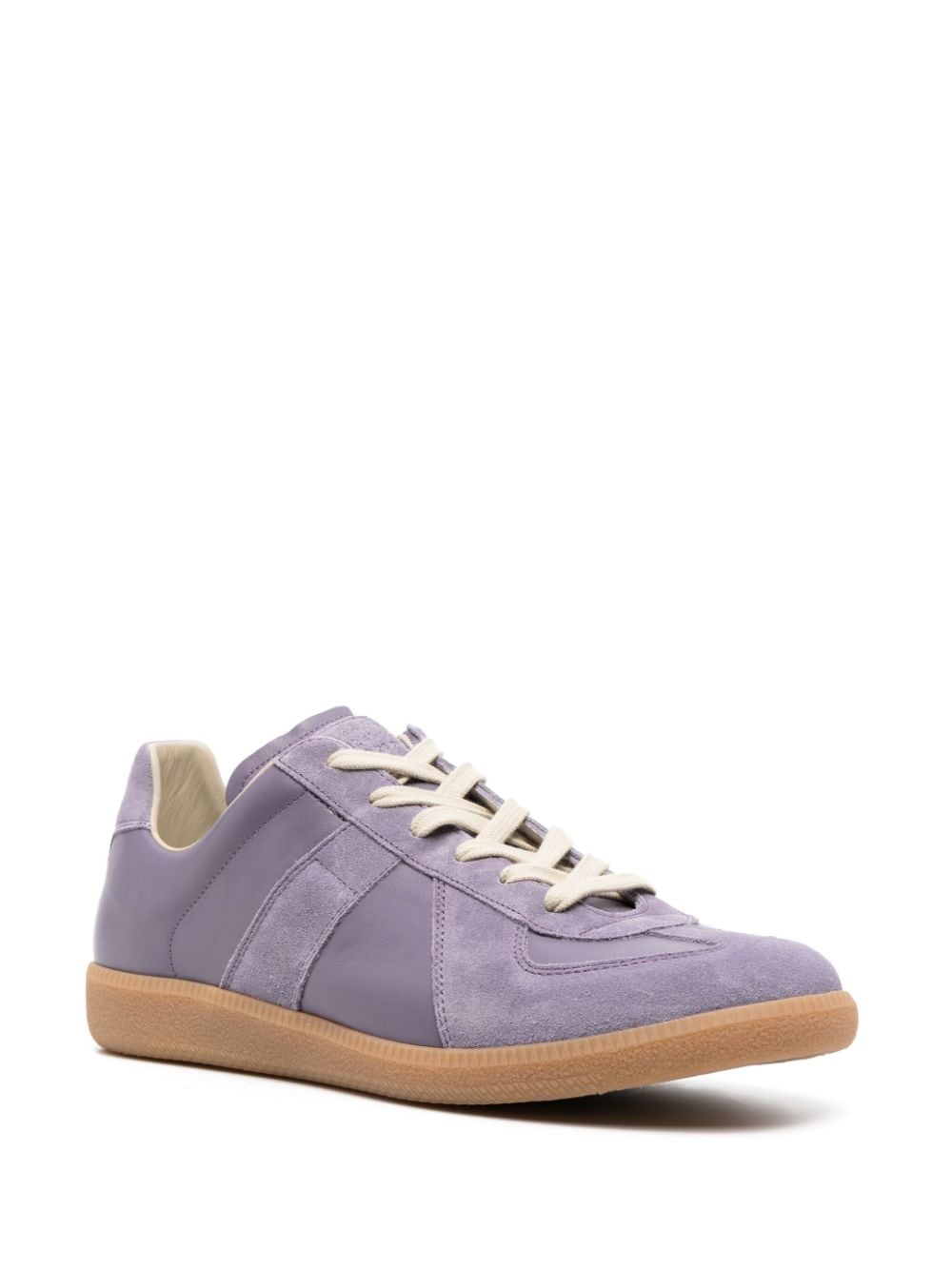 Shop Maison Margiela Replica Low-top Leather Sneakers In Purple