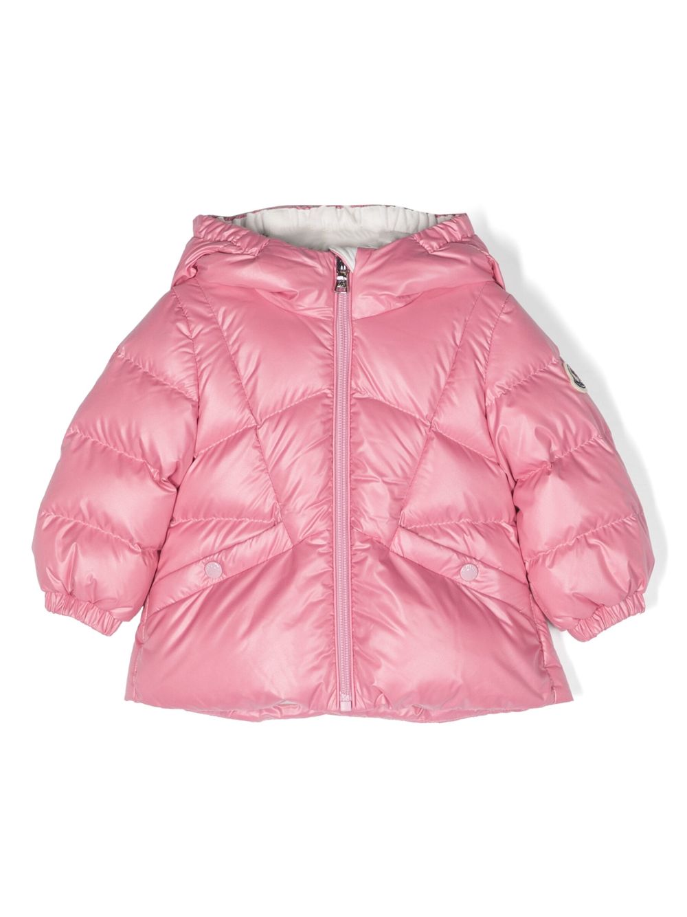 Moncler Enfant logo-appliqué padded coat - Pink