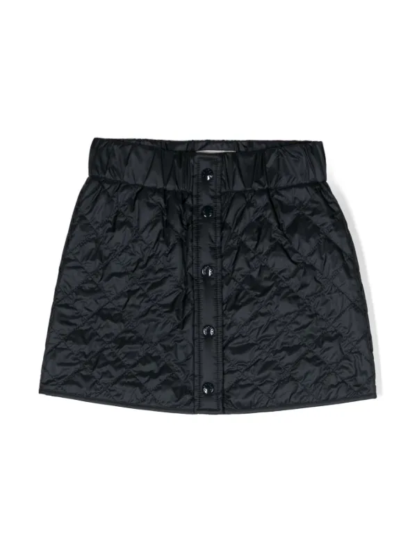 【大人気!】MONCLER☆キルティングミニスカート Moncler Enfant ロゴパッチ キルティング ミニスカート | ブルー