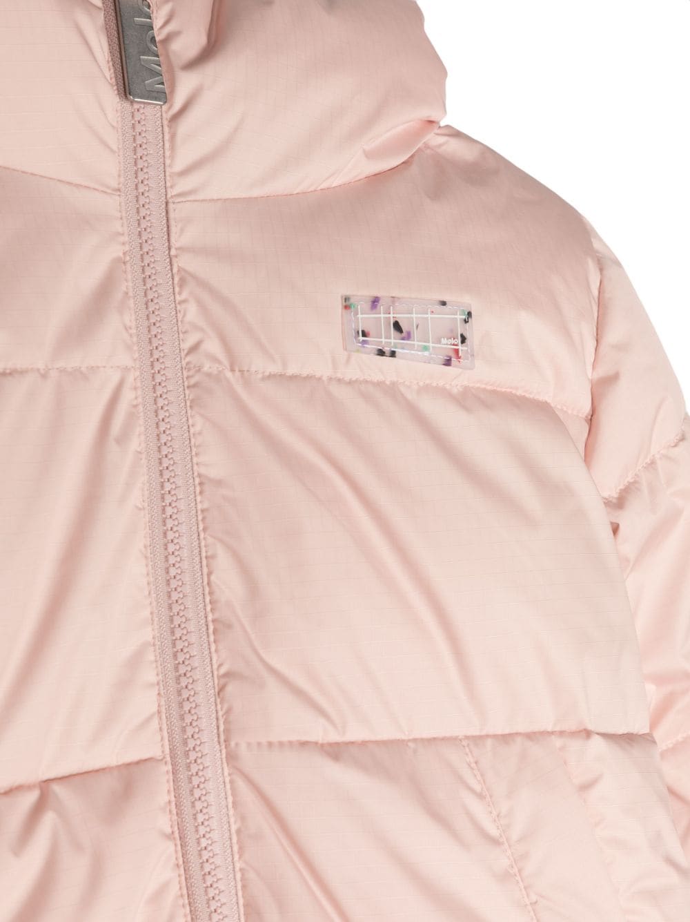 Shop Molo Logo-patch Padded Hooded Coat In Pink