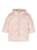 Molo logo-patch padded hooded coat - Pink