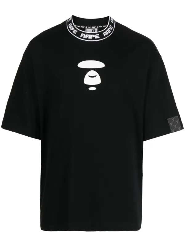 AAPE BY A BATHING APE logo print cotton T shirt men Cotton L Black