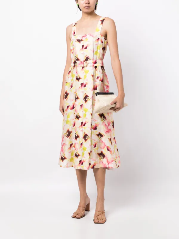 Rose print midi dress top