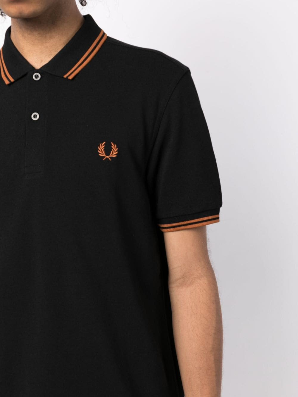 Shop Fred Perry Embroidered-logo Polo Shirt In Black