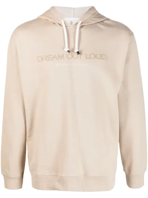 Brunello Cucinelli hoodie con eslogan bordado