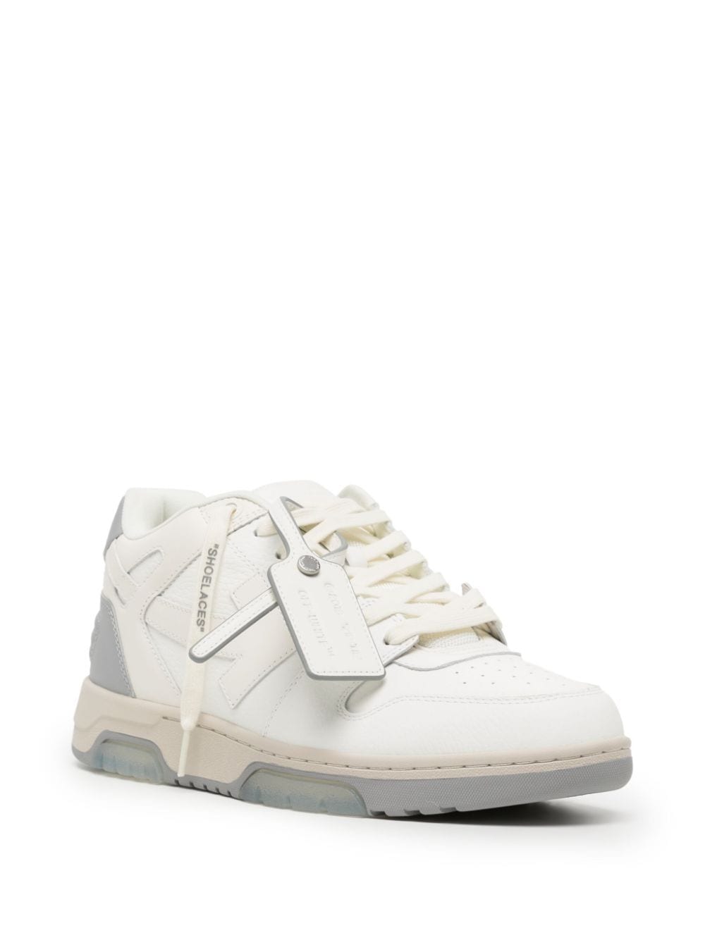 Shop Off-white Out Of Office Leather Sneakers In White Medium Grey