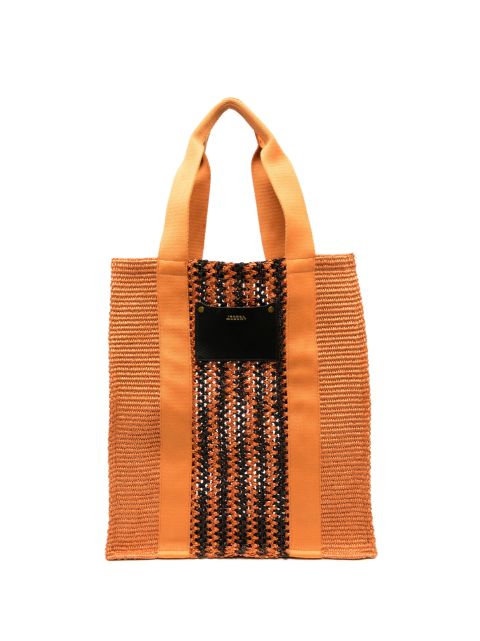 ISABEL MARANT striped woven tote bag Women