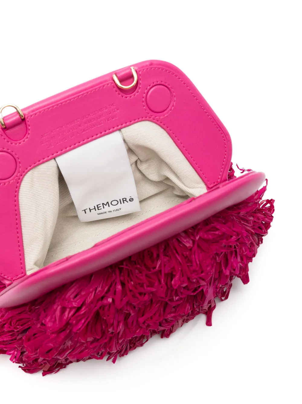 Themoirè Gea Curly Straw Clutch In Pink