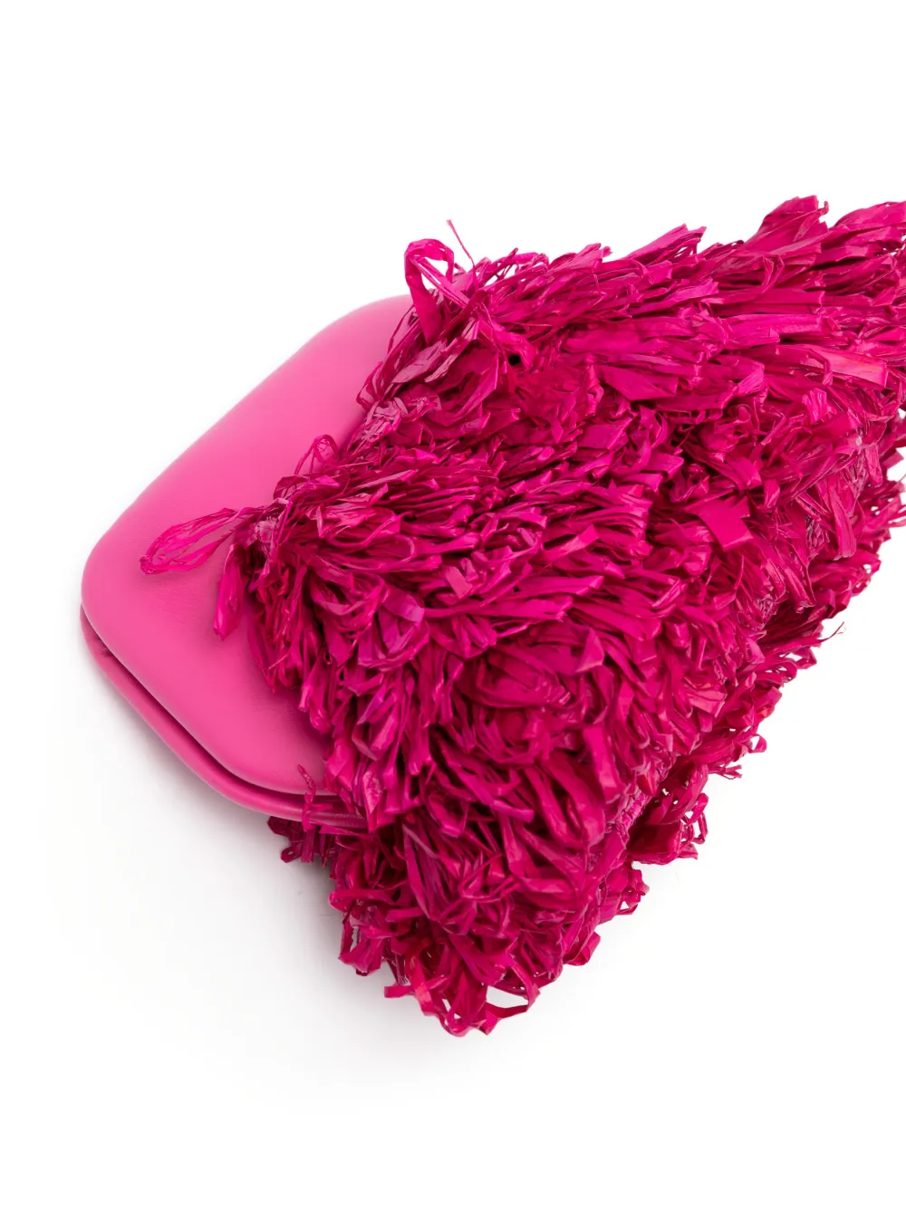 Themoirè Gea Curly Straw Clutch In Pink