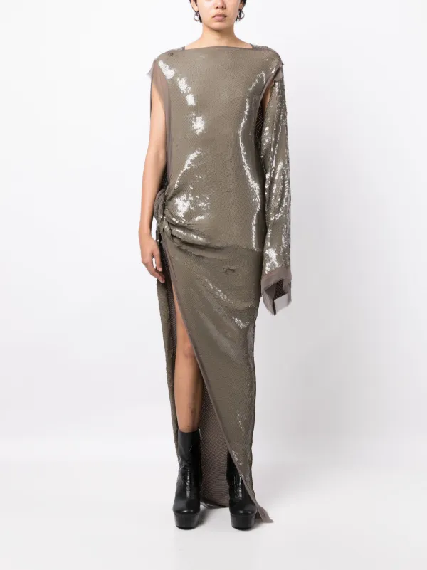 【送料&関税込】Rick Owens Asymmetric Maxi Dress Rick Owens asymmetric-design Dress | Black | FARFETCH