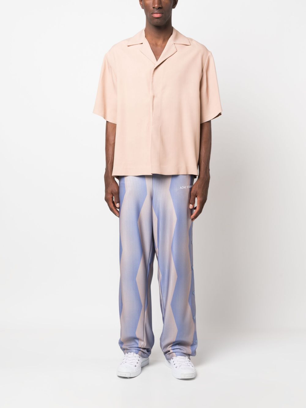 Acne Studios graphic-print straight trousers - Paars