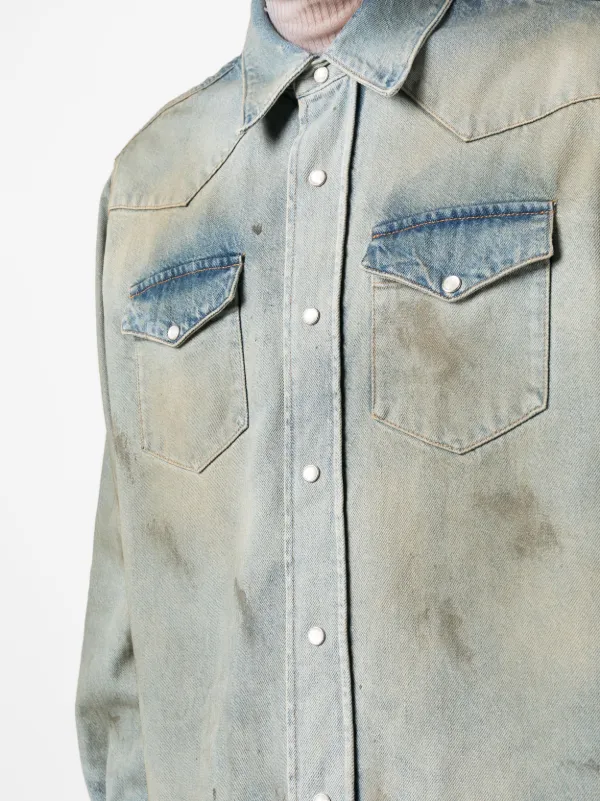 Acne Studios Distressed Denim Overshirt - Farfetch