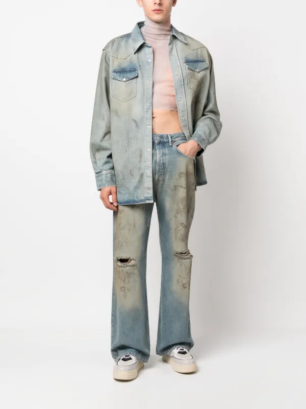 Acne Studios ダメージ デニムシャツ - Farfetch