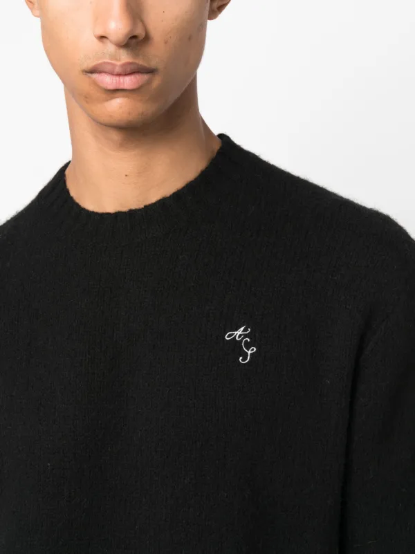 Acne Studios ロゴ セーター | ブラック | FARFETCH JP