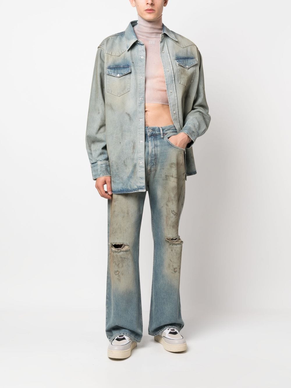 Acne Studios distressed loose-fit jeans - Blauw