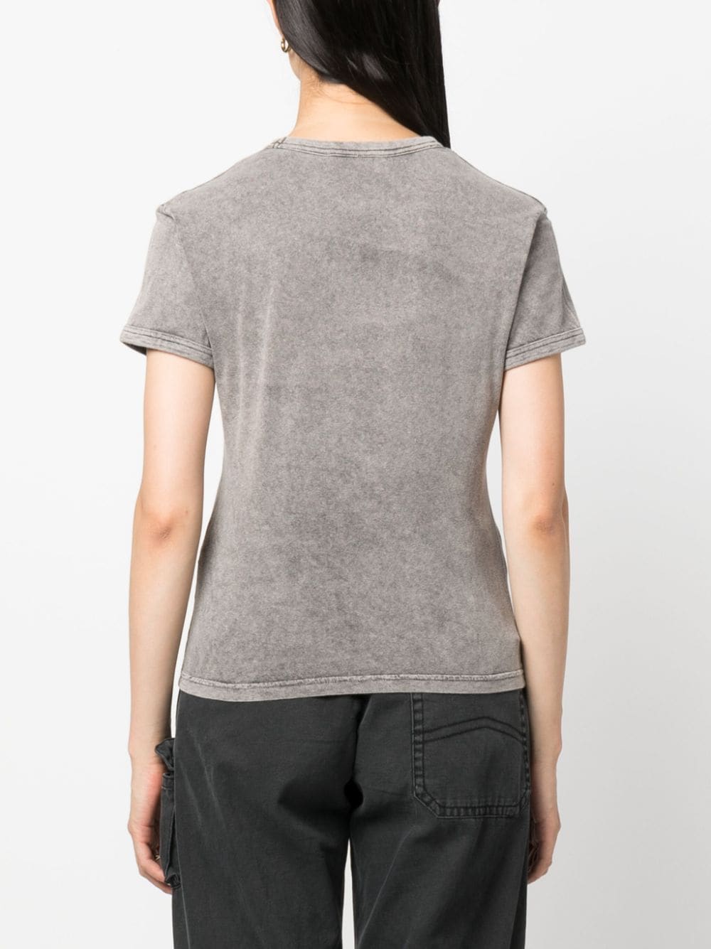 Shop Acne Studios Logo-print Cotton T-shirt In Grey