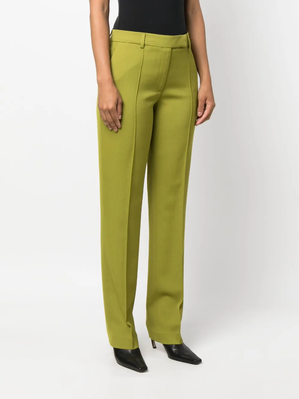 Acne Studios Mid-rise Tailored Trousers in Green, view 3